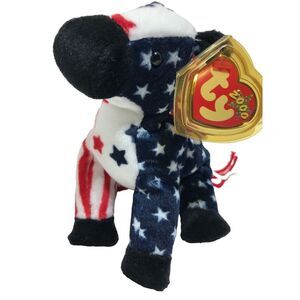 Ty Beanie‎ baby Lefty 2000 political donkey patriotic vintage retired Democrat